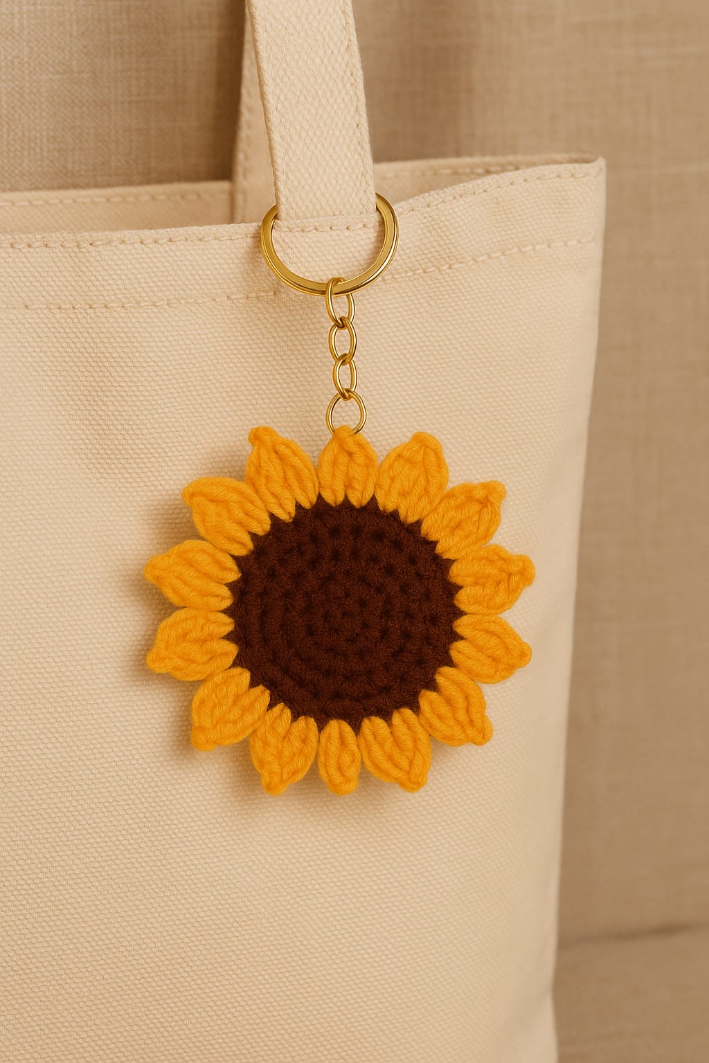 Crochet Sunflower Keychain